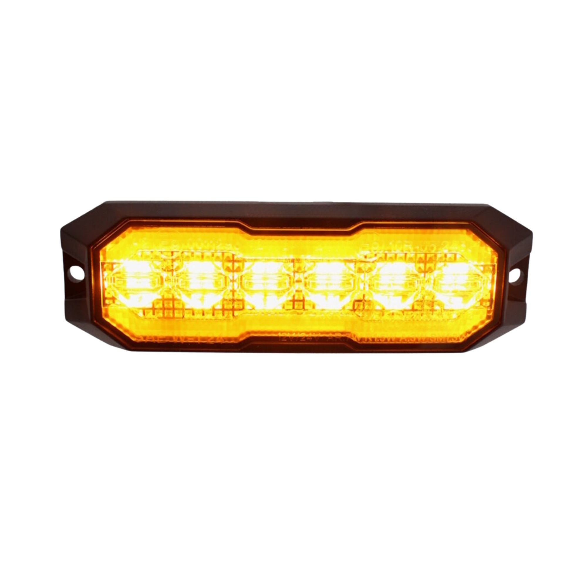 Feu flash LED avec bord LED orange/blanc 12-24V 12,9x4,1x1,4cm ECE R10-R65