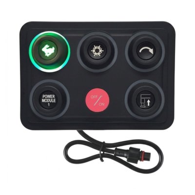 Panneau de commande 12/24V avec 5 boutons-poussoirs et option LED à 8 couleurs