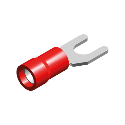 Souliers de câble - 6.4mm - fourchette - rouge