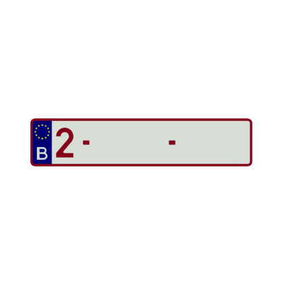 Plaque  Alu Rubis 52X11cm   '2 -   -'  emboutis Utsch