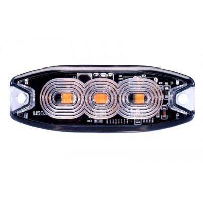 Feu Flash à LED 3x3W - 12-24V - orange - verre transp.