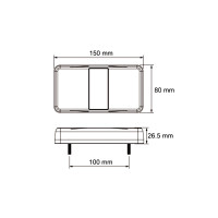 Feu arrière LED 12/24V 3 fonctions 1,5m de câble GloTrac blister