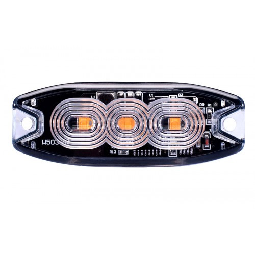 Led - lampe strobosc.3xled - 12-24V - orange - clear lens - Blister