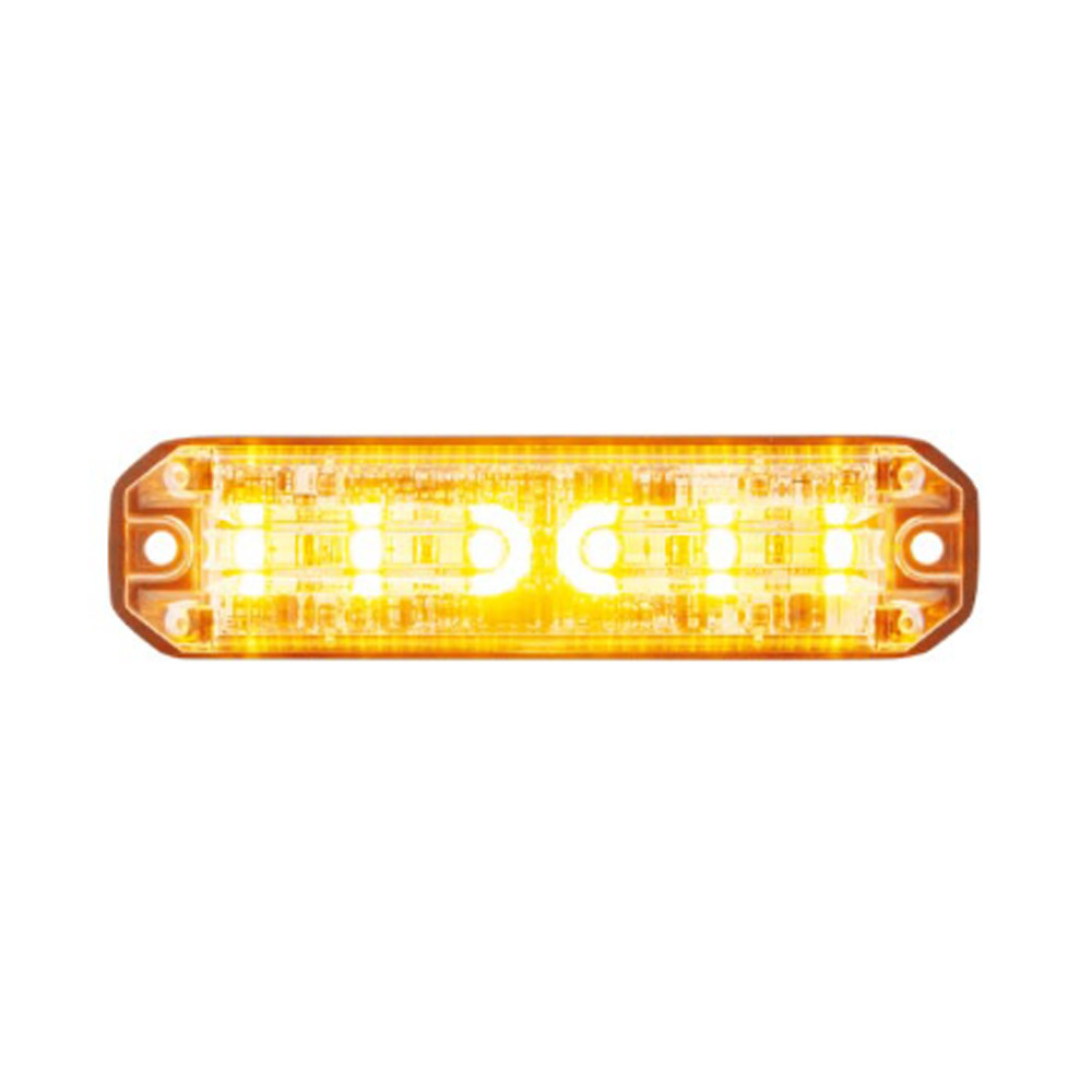Lumière stroboscopique LED 10-30V low profile orange lentille claire