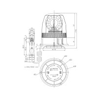 Gyrophare LYNX 12V orange sur tige H1