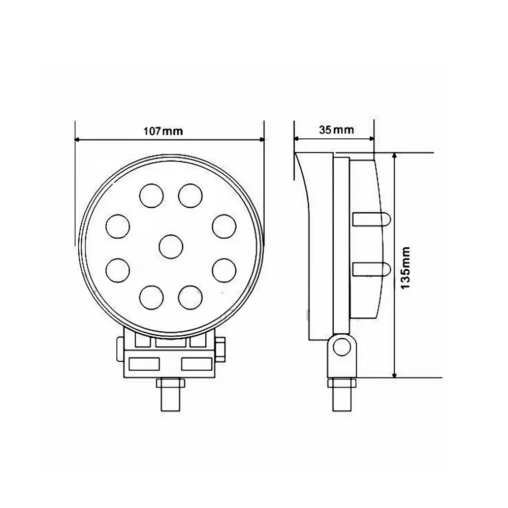 Lampe de travail LED 1430lm 12-24V Ø110mm flood alu