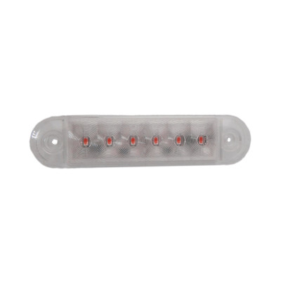 Feu de position LED 12-24 V rouge lentille claire 125 mm x 30 mm