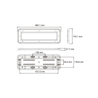 Lumière d'intérieur LED 1100lm 12-24V cadre blanc lentille frozen