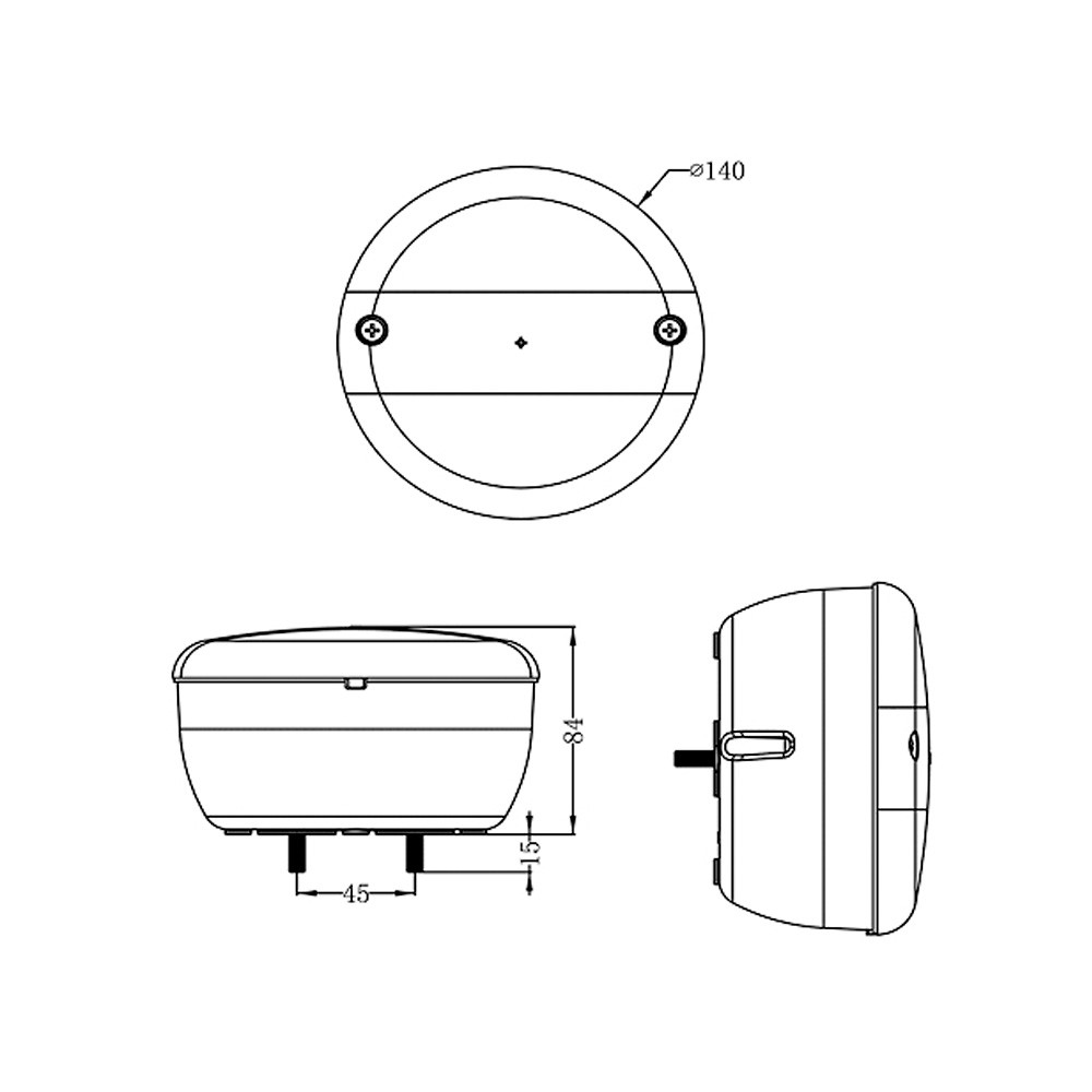 Feu antibrouillard LED 9-33V Ø140mm