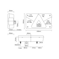 Feu arrière Multipoint V 7 fonctions 12V 8 broches droite