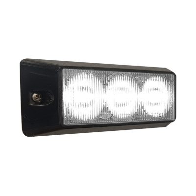 Feu stroboscopique LED 9-32V blanc cadre noir blister