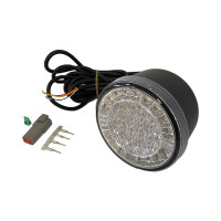 Feu arrière LED 12-24V 3 fonctions rond 122mm 3m câble DT-connecteur