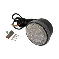 Feu arrière LED 12-24V 3 fonctions Ø122mm 3m câble et DT-connecteur non fixe