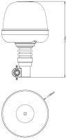 LED - gyrophare/flash - montage sur tige flex - 12/24v - R65 R10