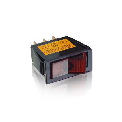 Interrupteur à bascule On - Off 12V 20A Rouge + ampoule