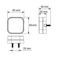 Feu de position LED 24 V orange 65 mm x 65 mm