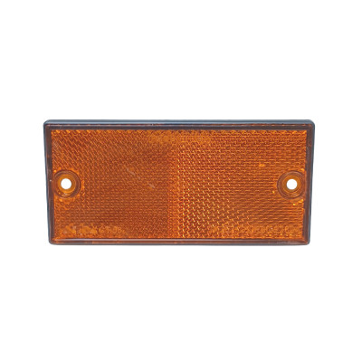 Catadioptre rectangulaire orange trou de vis 106x50mm