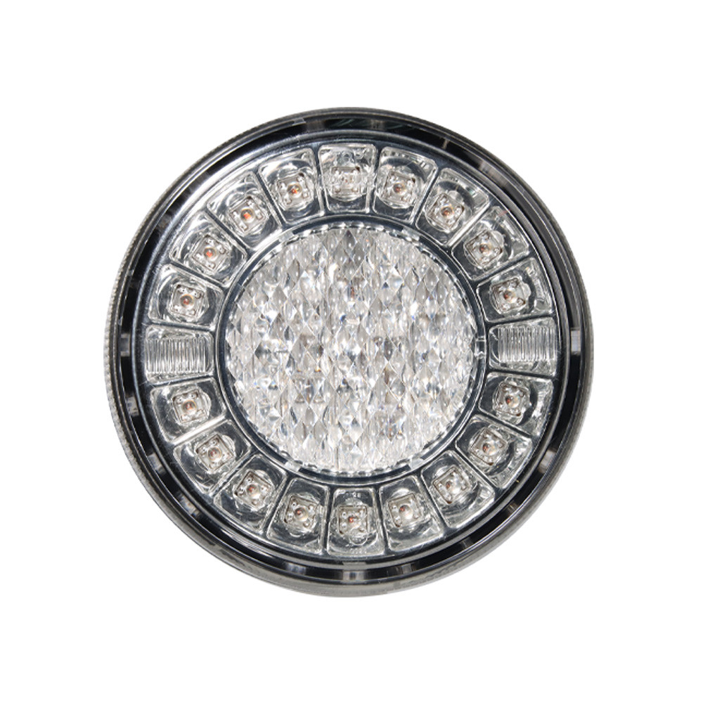 Feu arrière LED 12-24V 3 fonctions Ø122mm 3m câble et DT-connecteur non fixe