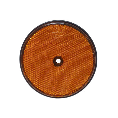 Catadioptre rond orange trou de vis Ø80mm
