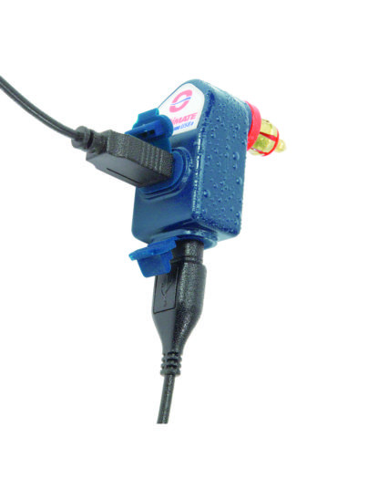 Chargeur USB résistant aux intempéries- 3300mA - double sortie - avec prise moto