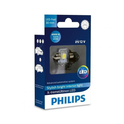 Philips LED festoon 14x30 12V 1W 4000K