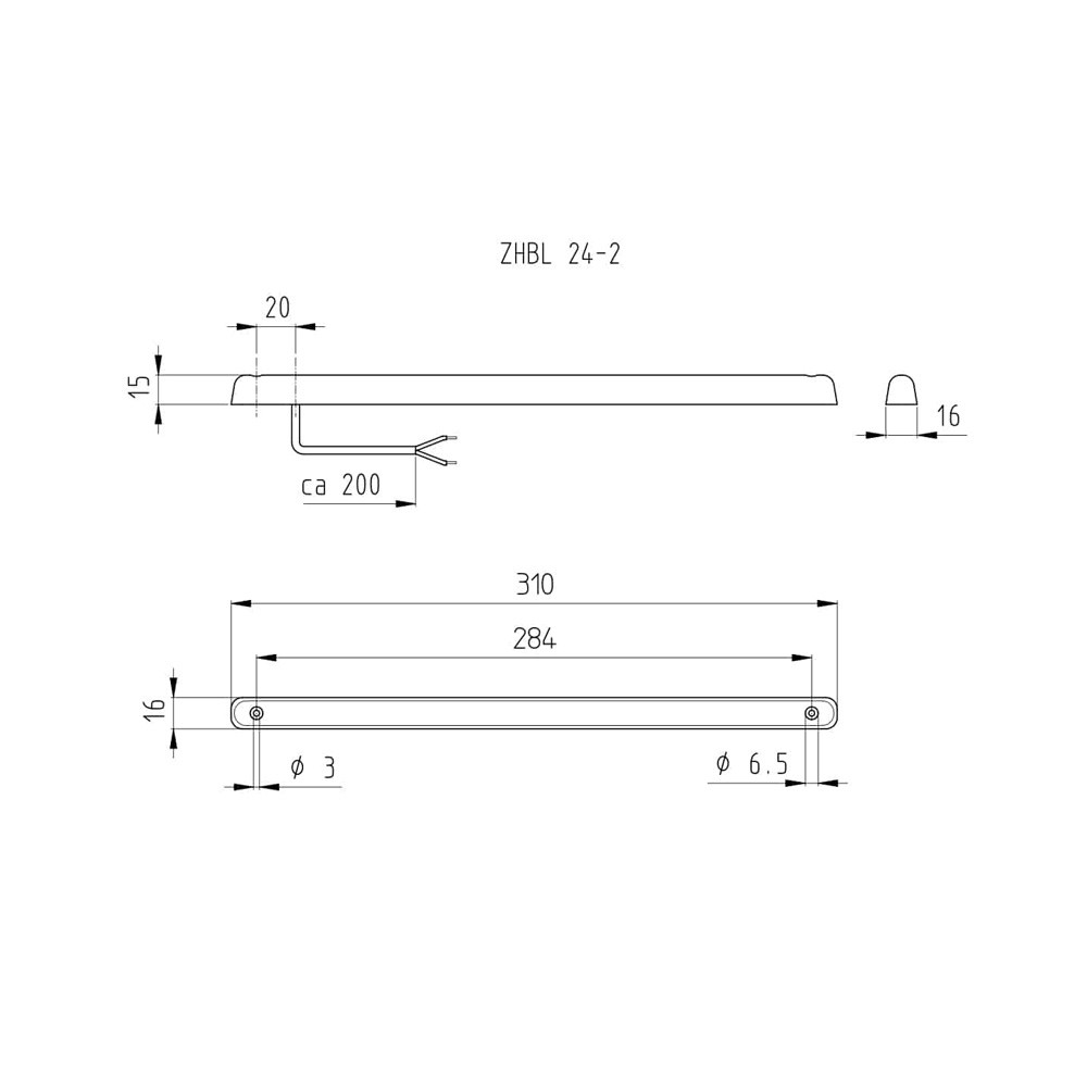 Troisième feu stop ZHBL 24-2 12V LED