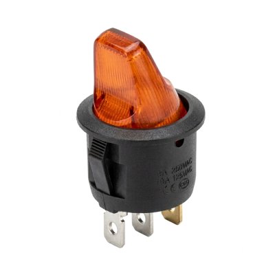 Interrupteur mini rond rouge blister 16A 12V