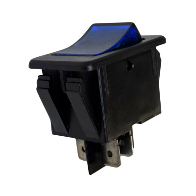 Interrupteur on - off 20A 12V bleu 20x34,5mm