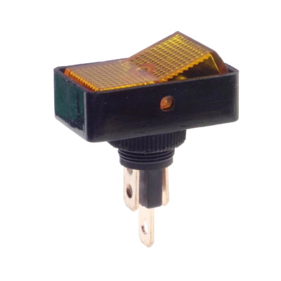 Interrupteur carré trou ronde ambre 16A 12V