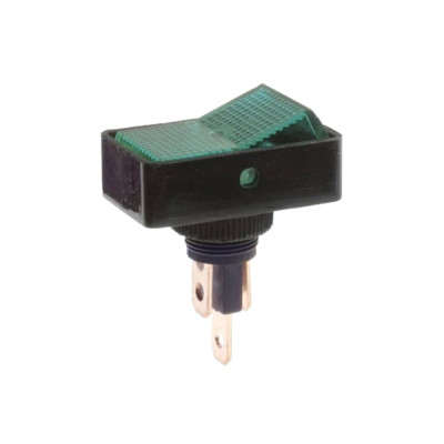 Interrupteur carré trou rond vert 16A 12V