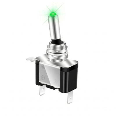 Interrupteur on - off hd vert blister 25A 12V