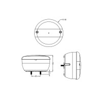 Feu arrière LED 12-24V 3 fonctions Ø140mm 84mm