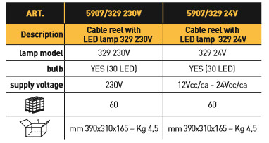 Enrouleur Cable Avec Lampe 329 24V