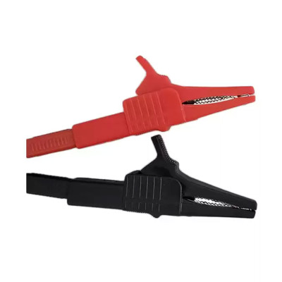 Set de pinces crocodiles noir/rouge