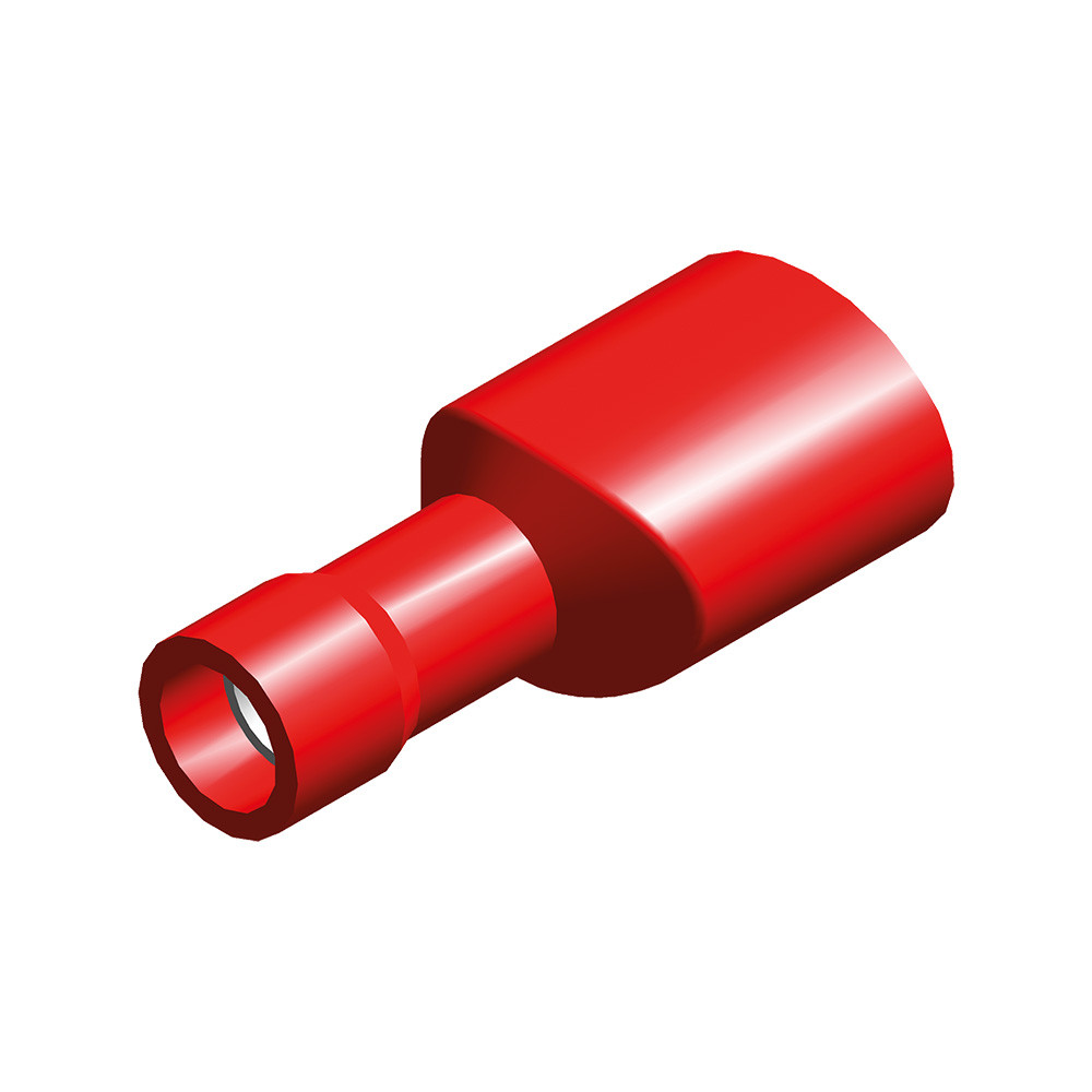 Souliers de câble - 6.3mm - complètement isolé - rouge - 1541