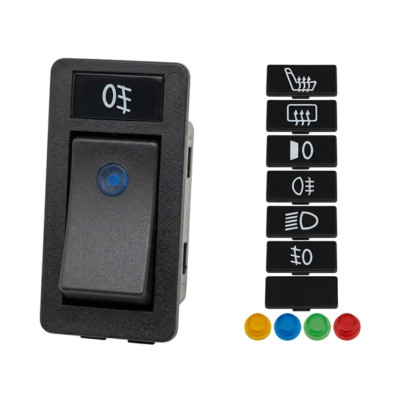 Interrupteur LED avec symboles et lentilles de couleur 12V 20A 3 broches blister