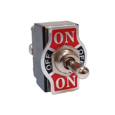 Interrupteur bipolaire On - Off - On 12-24V 20A métal connexion à vis