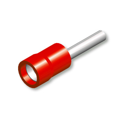Cosse de câble broche rouge blister 10pcs