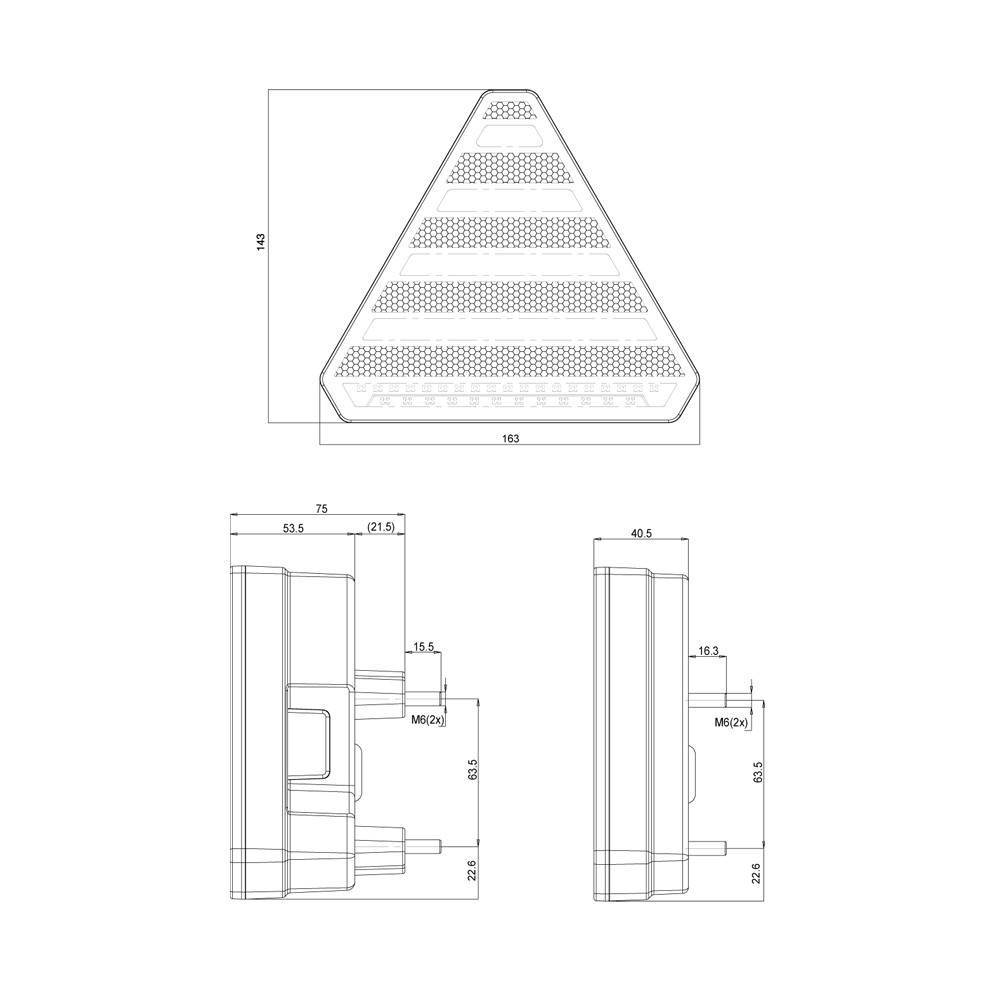 Feu arrière W245DD LED 12-24V 7 fonctions gauche