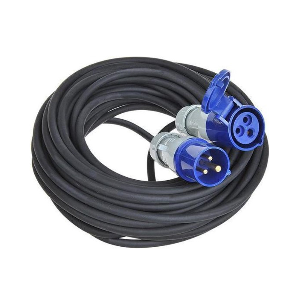 Câble d'extension CEE. 200 / 250V 16A - 20m - Bleu