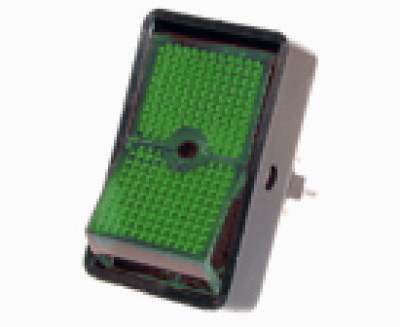 Interrupteur - carré - trou rond - vert