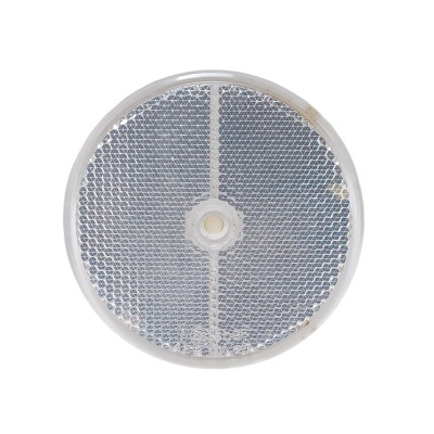 Catadioptre rond blanc trou de vis Ø80mm