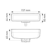 Feu longue portée LED 10-30V 2880lm 15,7x4,4x6cm conn-DT R10 dark look edge-less