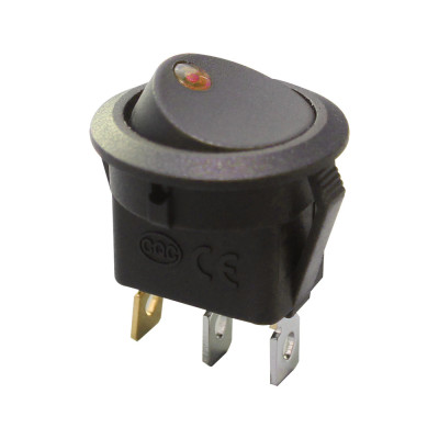 Interrupteur LED mini rond ambre 16a 12V