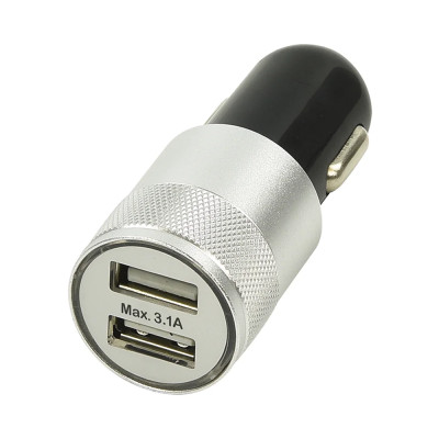 Adaptateur USB 12/24 V 2 sorties USB 3,1 A allumé