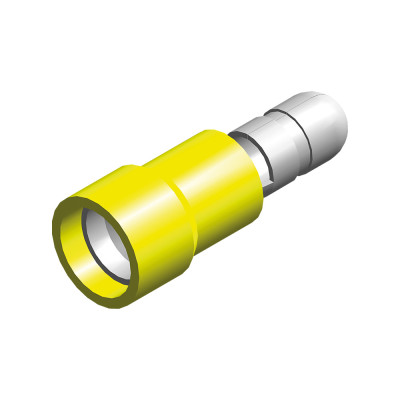 Souliers de câble - 5mm - rond mâle - jaune - 850