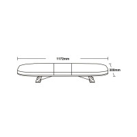 Barre de signalisation LED ambre 12-24V 8 modes 117cm