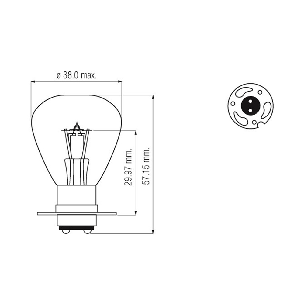 Lampe - 12V - 35/35W - P15d - Moto