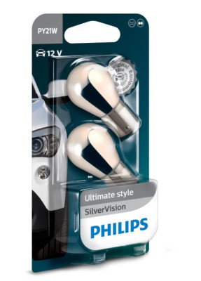 Philips PY21W - 12V - 21W - BAU15s - SilverVision - blister 2 pièces
