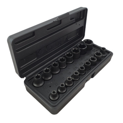 Coffret de 17 douilles à choc Torx